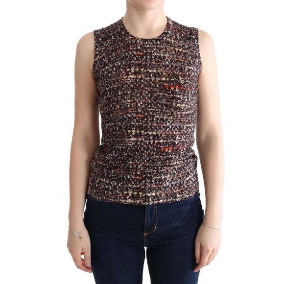 Dolce & Gabbana Sleeveless Knit Top Abstract Pattern Women Multicolor Tops & - Picture 1 of 6